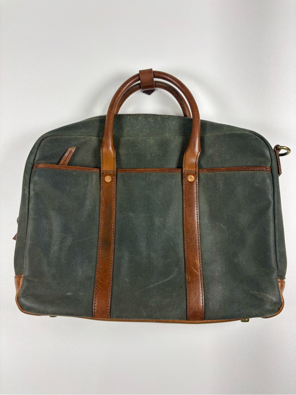 Satchel & Page Waxed Canvas Messenger Bag - No Shoulder Strap